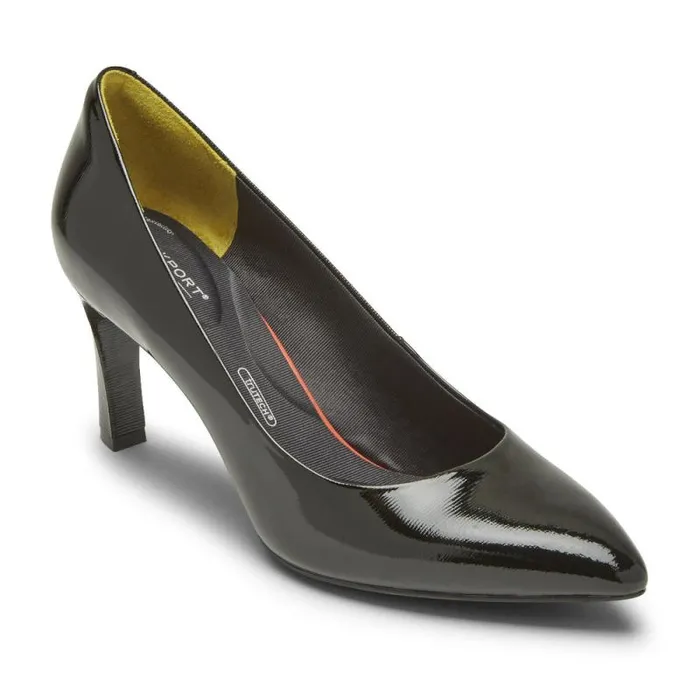 Women Rockport Heels Total Motion Sheehan Heel Black Patent Lthr