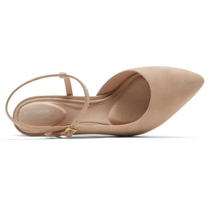 Women Rockport Heels Total Motion Sheehan Strappy Heel Beige Suede