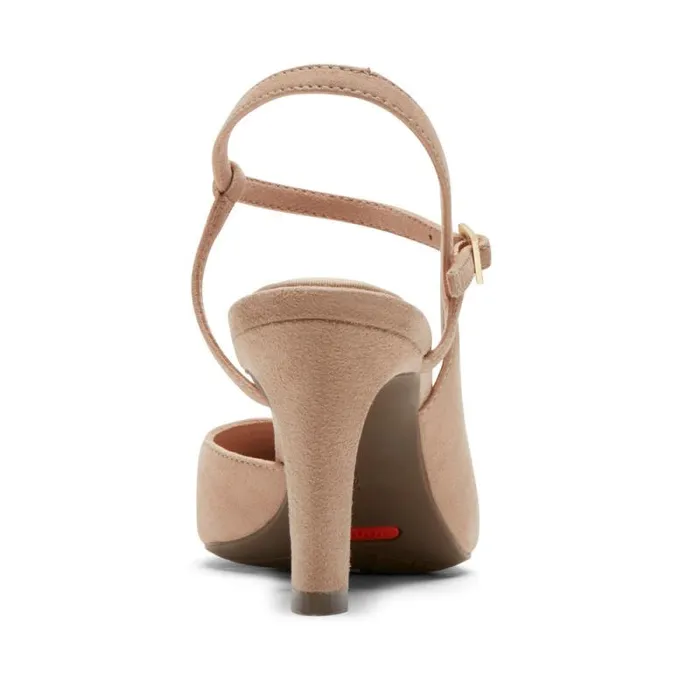 Women Rockport Heels Total Motion Sheehan Strappy Heel Beige Suede