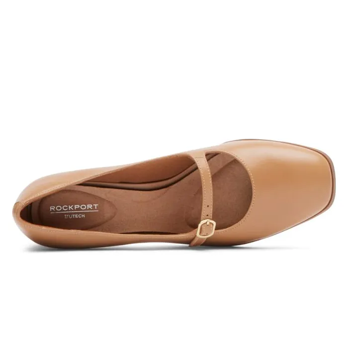 Women Rockport Heels Violetta Mary Jane Mocha Latte Leather Women Rockport Heels Violetta Mary Jane Mocha Latte Leather