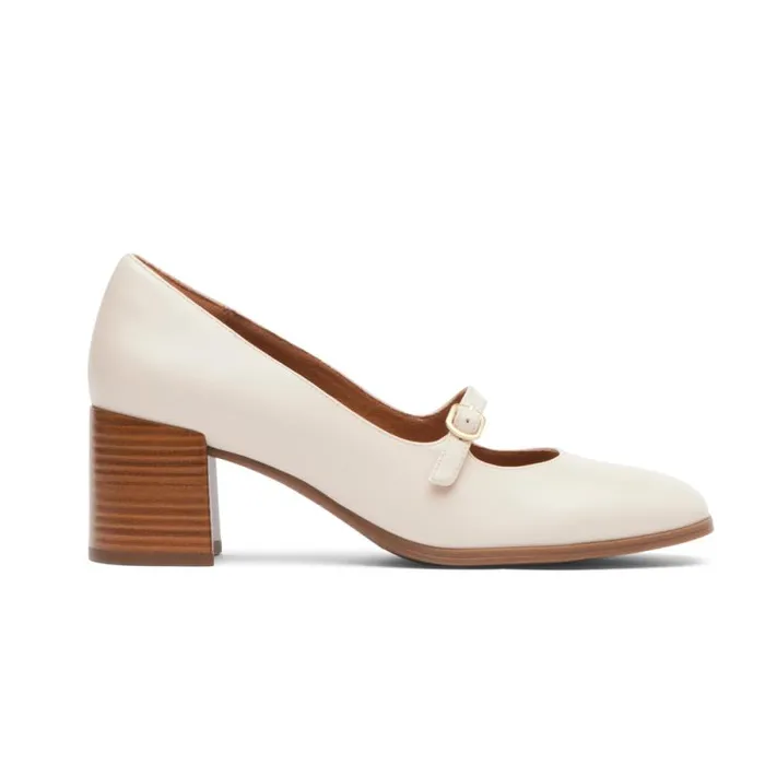 Women Rockport Heels Violetta Mary Jane Vanilla Leather Women Rockport Heels Violetta Mary Jane Vanilla Leather