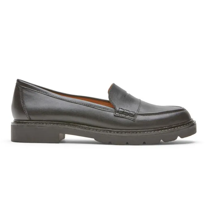 Women Rockport Loafers Kacey Penny Loafer Black Leather