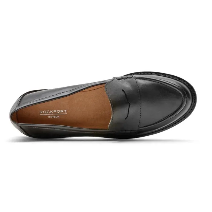 Women Rockport Loafers Kacey Penny Loafer Black Leather