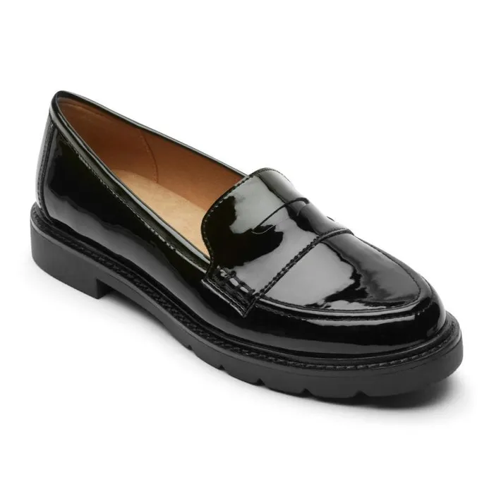 Women Rockport Loafers Kacey Penny Loafer Black Patent
