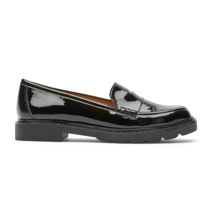 Women Rockport Loafers Kacey Penny Loafer Black Patent
