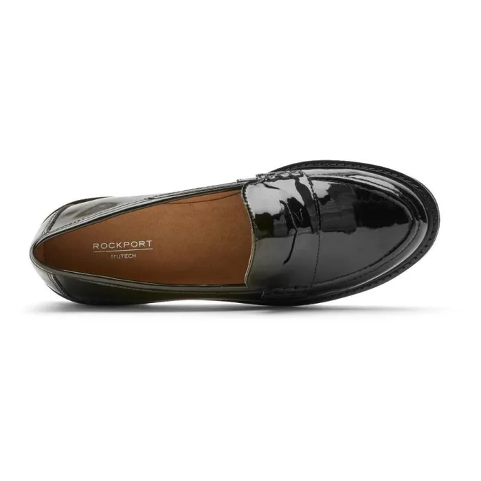 Women Rockport Loafers Kacey Penny Loafer Black Patent