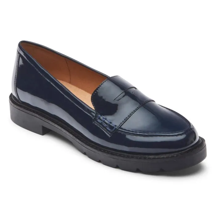 Women Rockport Loafers Kacey Penny Loafer Navy Patent