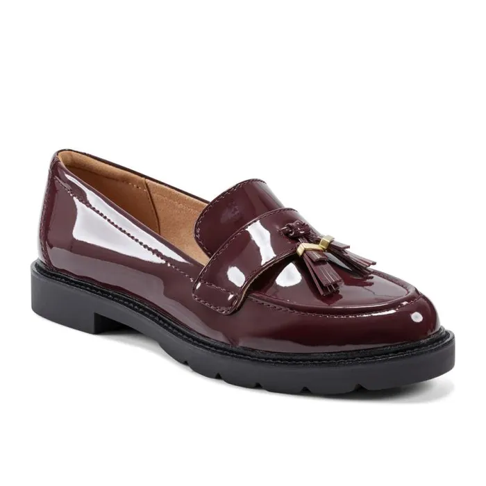 Women Rockport Loafers Kacey Tassel Oxblood Patent