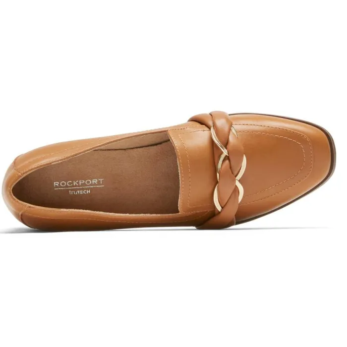 Women Rockport Loafers Susana Woven Chain Loafer Honey Lthr