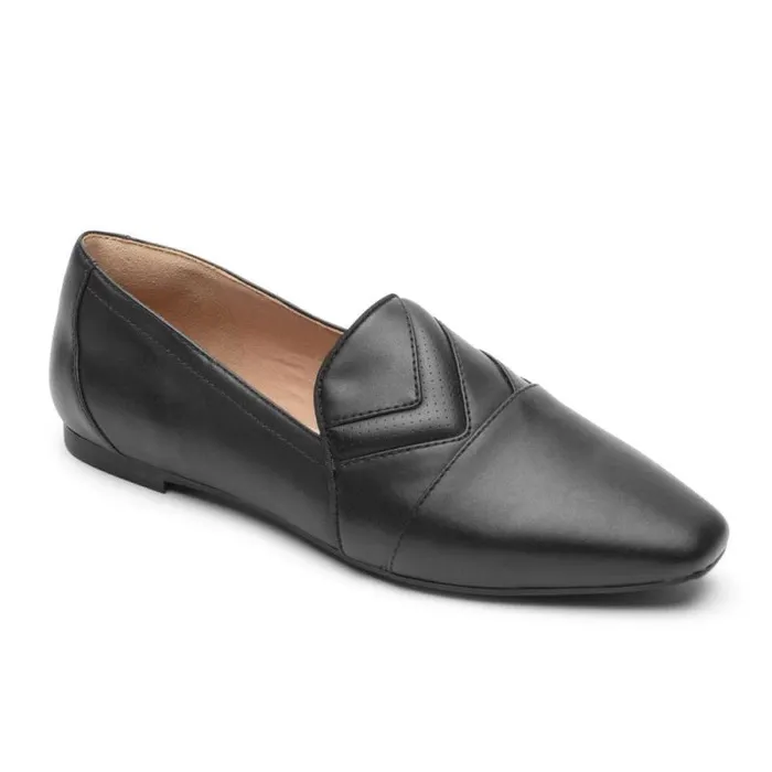 Women Rockport Loafers Total Motion Laylani Chevron SlipOn Loafer Black Lthr