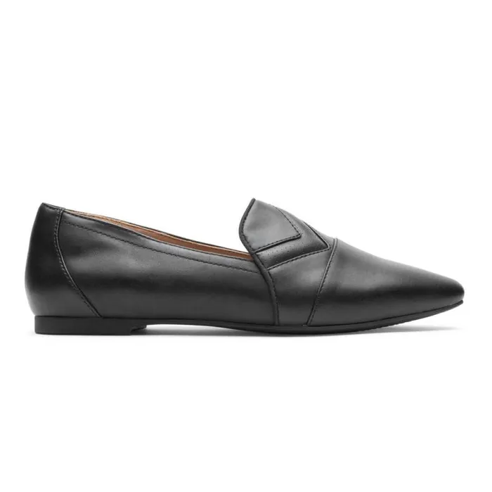Women Rockport Loafers Total Motion Laylani Chevron SlipOn Loafer Black Lthr