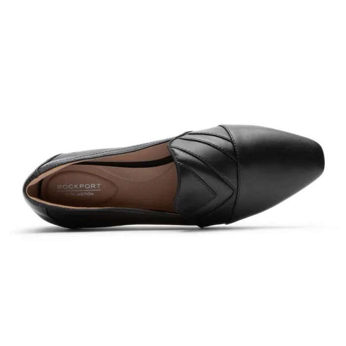 Women Rockport Loafers Total Motion Laylani Chevron SlipOn Loafer Black Lthr