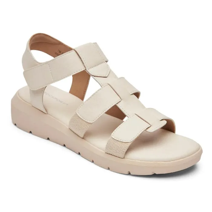 Women Rockport Sandals and Wedges Abbie TStrap Sandal Vanilla