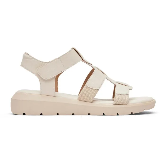 Women Rockport Sandals and Wedges Abbie TStrap Sandal Vanilla