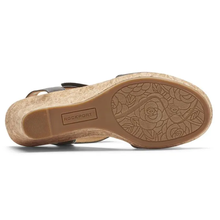 Women Rockport Sandals and Wedges Blanca TStrap Sandal Black