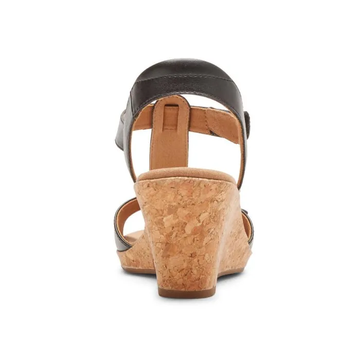 Women Rockport Sandals and Wedges Blanca TStrap Sandal Black