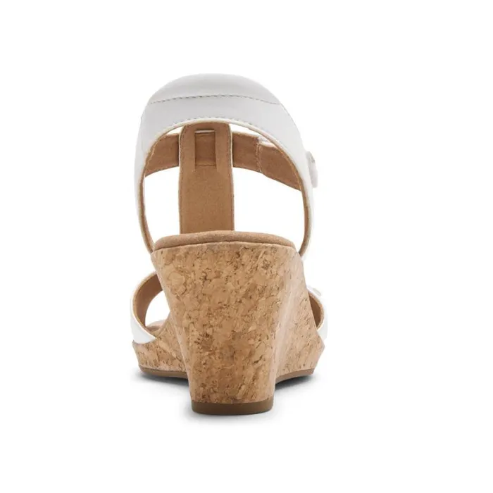 Women Rockport Sandals and Wedges Blanca TStrap Sandal White