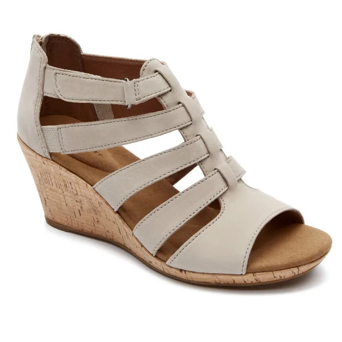 Women Rockport Sandals and Wedges Briah Gladiator Sandal New Taupe Nubuck