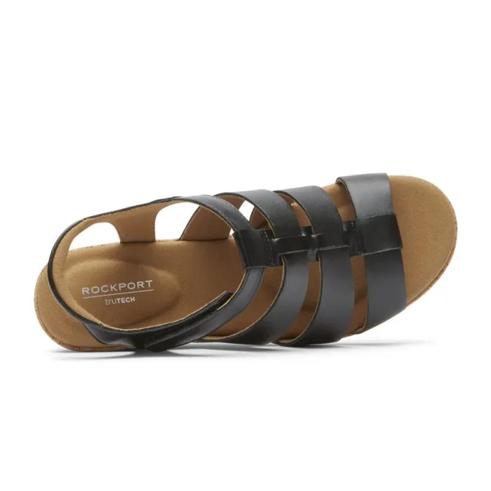 Women Rockport Sandals and Wedges Briah New Gladiator Sandal Black