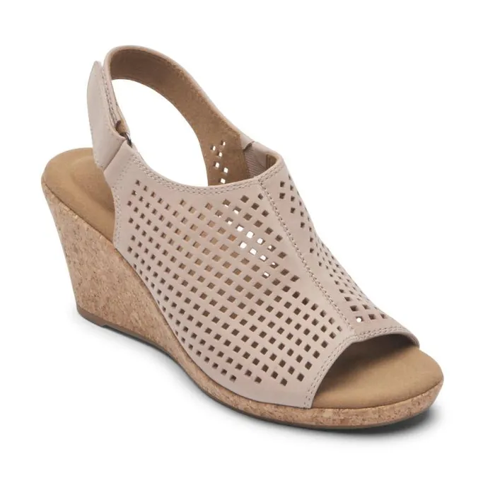 Women Rockport Sandals and Wedges Briah Perforated Slingback Sandal Farro