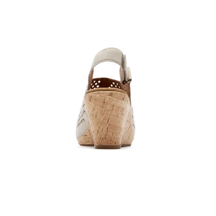 Women Rockport Sandals and Wedges Briah Perforated Slingback Sandal Taupe Leather