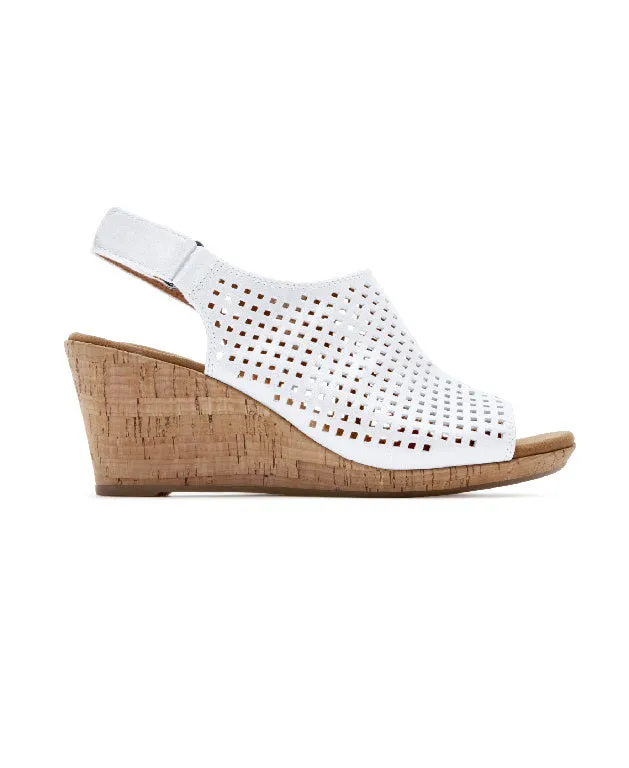 Women Rockport Sandals and Wedges Briah Perforated Slingback Sandal White