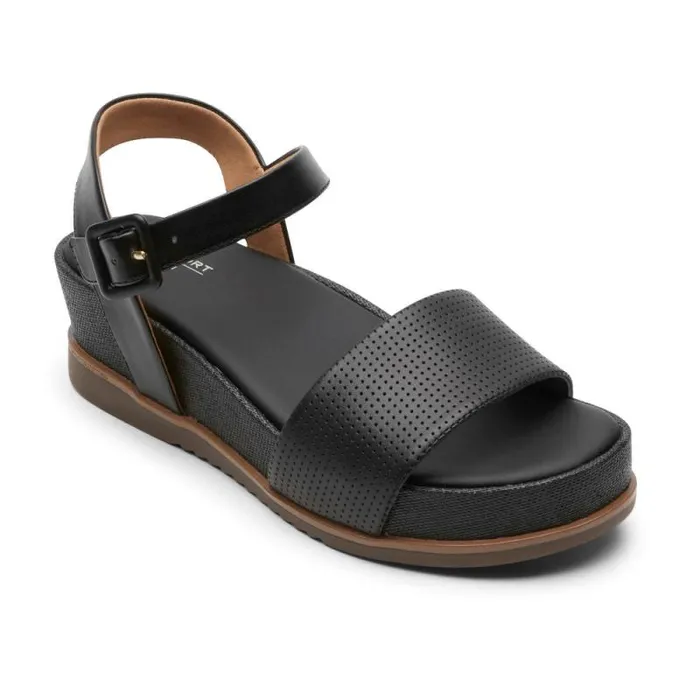 Women Rockport Sandals and Wedges Delanie Sandal Black