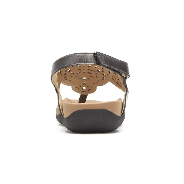 Women Rockport Sandals and Wedges Ridge Circle Cutout Thong Pewter