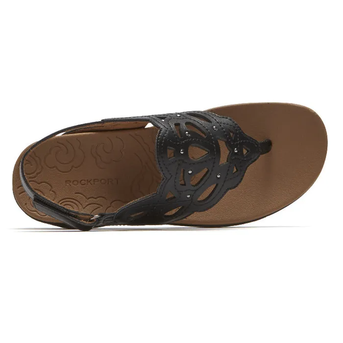 Women Rockport Sandals and Wedges Ridge Slingback Sandal Black Women Rockport Sandals and Wedges Ridge Slingback Sandal Black