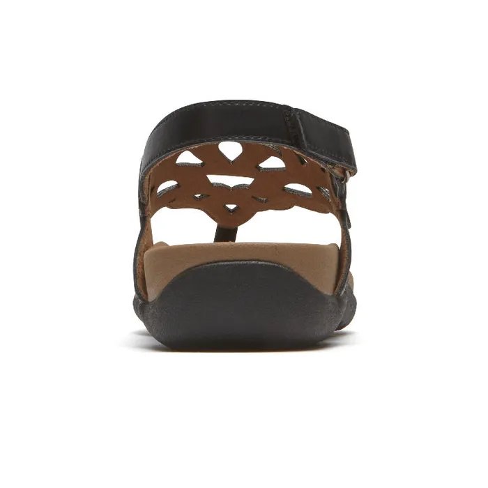 Women Rockport Sandals and Wedges Ridge Slingback Sandal Black Women Rockport Sandals and Wedges Ridge Slingback Sandal Black