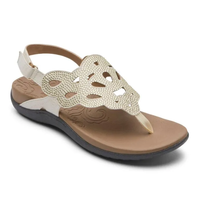 Women Rockport Sandals and Wedges Ridge Slingback Sandal Gold Bling