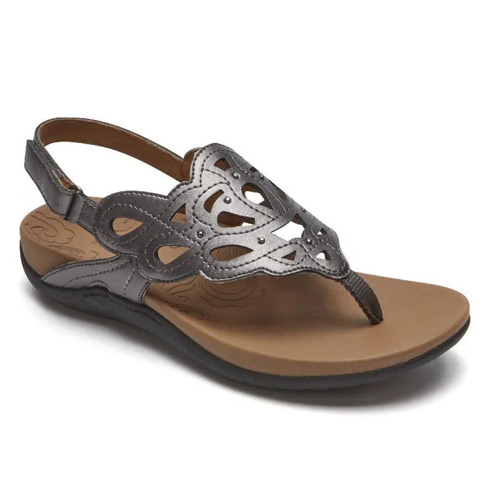 Women Rockport Sandals and Wedges Ridge Slingback Sandal Pewter