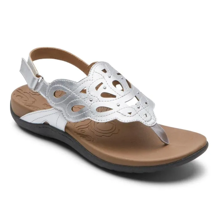 Women Rockport Sandals and Wedges Ridge Slingback Sandal Silver