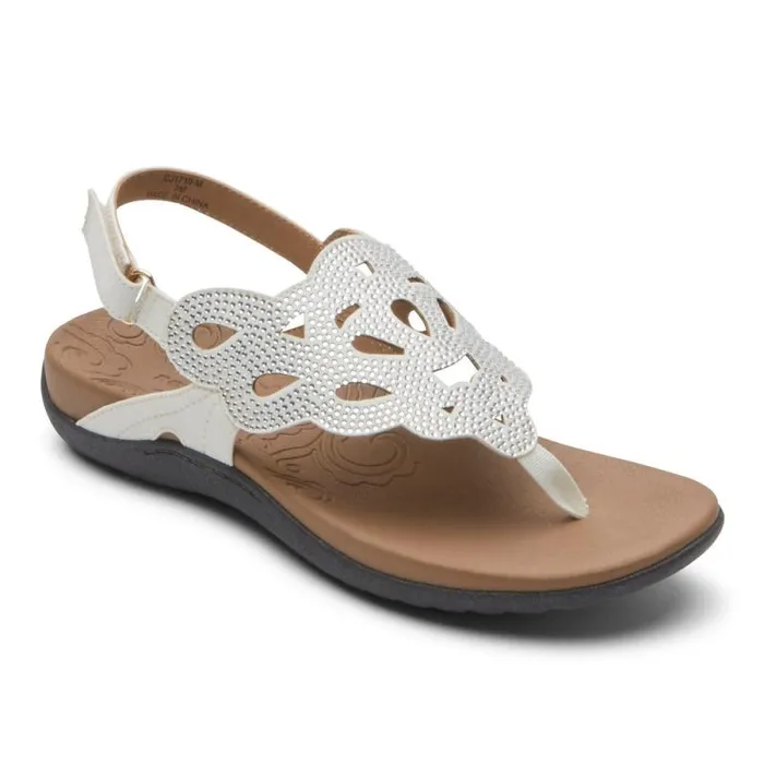 Women Rockport Sandals and Wedges Ridge Slingback Sandal White Bling