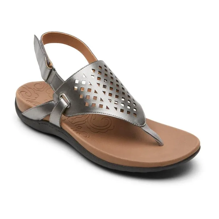 Women Rockport Sandals and Wedges Ridge Thong Pewter