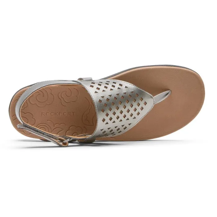 Women Rockport Sandals and Wedges Ridge Thong Pewter