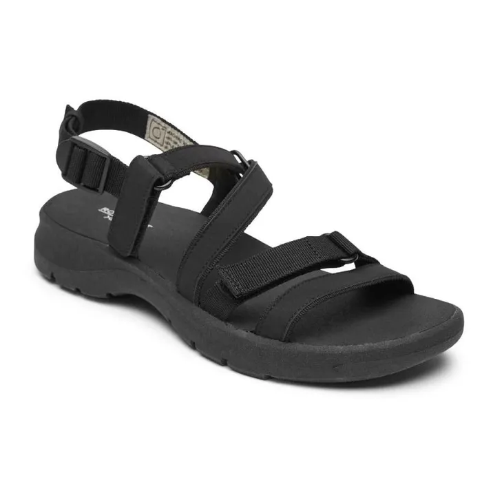 Women Rockport Sandals and Wedges XCS Trail Tech Washable Strappy Sandal Black