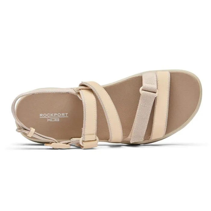 Women Rockport Sandals and Wedges XCS Trail Tech Washable Strappy Sandal Whitevanilla