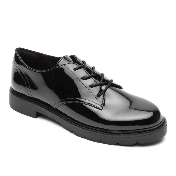 Women Rockport Shoes Kacey Oxford Black Patent Synthetic