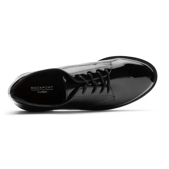 Women Rockport Shoes Kacey Oxford Black Patent Synthetic