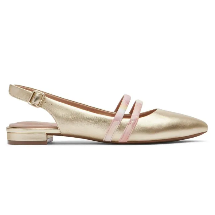 Women Rockport Shoes Oh Joy 8211 Total Motion Adelyn Strappy Slingback Shoe Goldpink