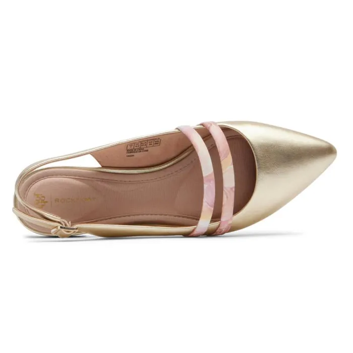 Women Rockport Shoes Oh Joy 8211 Total Motion Adelyn Strappy Slingback Shoe Goldpink