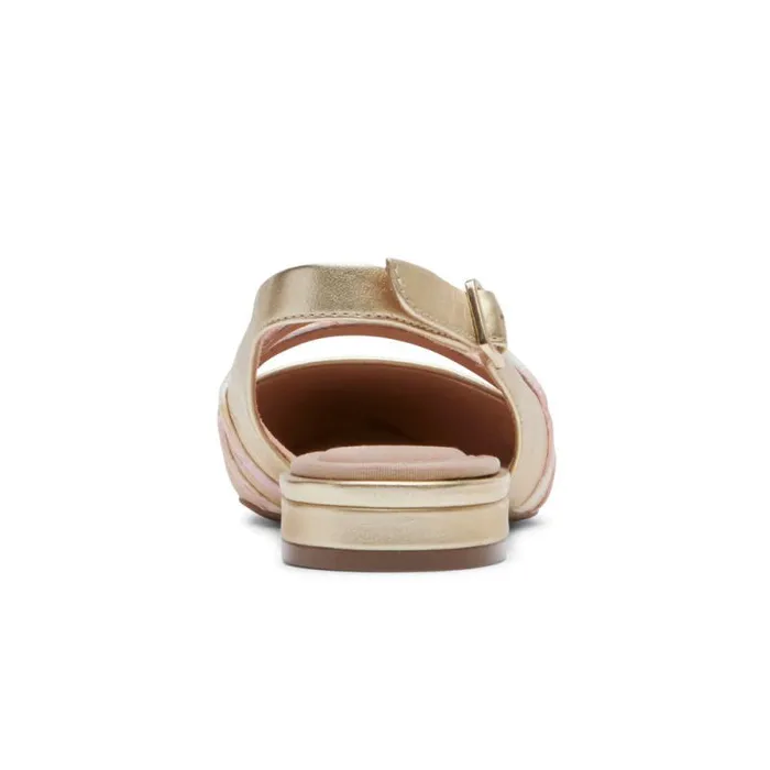 Women Rockport Shoes Oh Joy 8211 Total Motion Adelyn Strappy Slingback Shoe Goldpink
