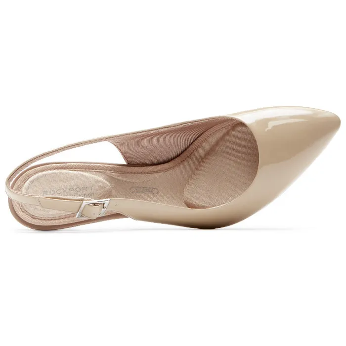Women Rockport Shoes Total Motion 75mm Slingback Shoe Warm Taupe Patent