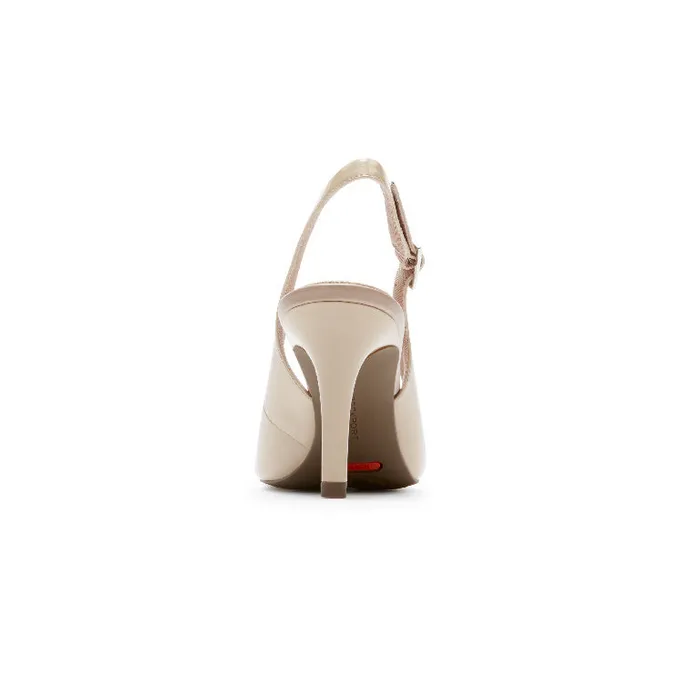 Women Rockport Shoes Total Motion 75mm Slingback Shoe Warm Taupe Patent
