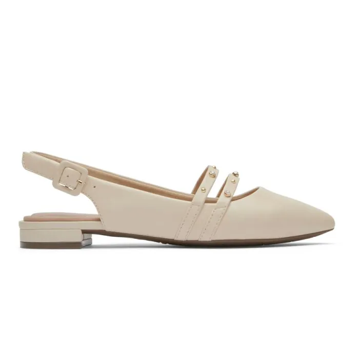Women Rockport Shoes Total Motion Adelyn Strappy Slingback Shoe Vanillapearl