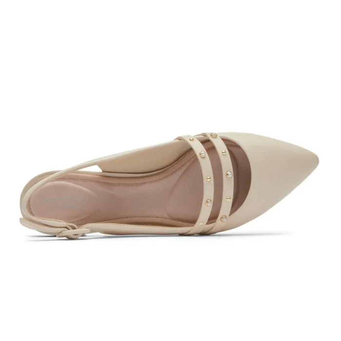 Women Rockport Shoes Total Motion Adelyn Strappy Slingback Shoe Vanillapearl