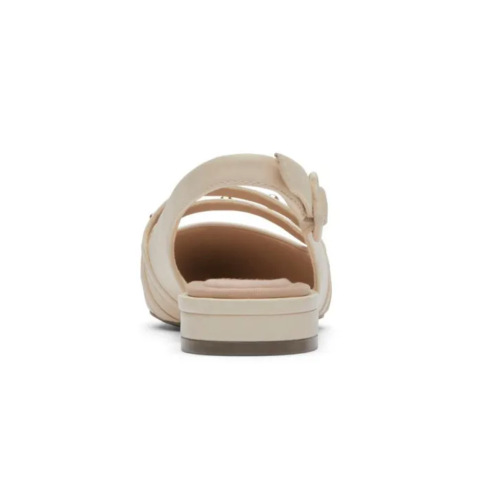 Women Rockport Shoes Total Motion Adelyn Strappy Slingback Shoe Vanillapearl