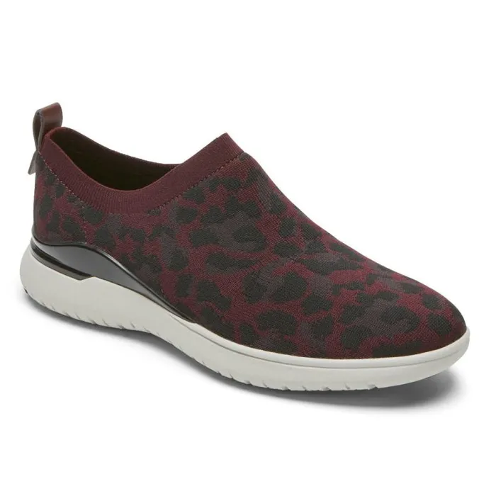 Women Rockport Shoes Total Motion Sport High SlipOn Shoe Oxblood Leopard