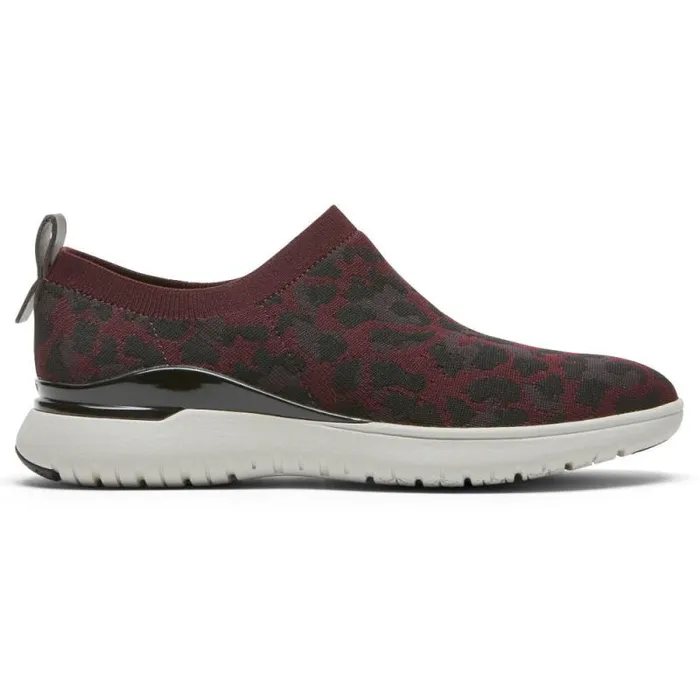Women Rockport Shoes Total Motion Sport High SlipOn Shoe Oxblood Leopard